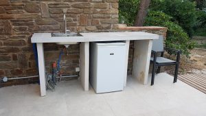 Summer kitchen on the terrace-fridge-sink